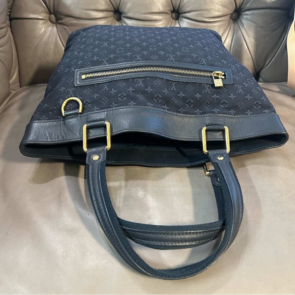 Louis Vuitton Josephine GM Navy Blue Denim Mini Lin Handbag Tote Bag LV - Picture 6 of 12